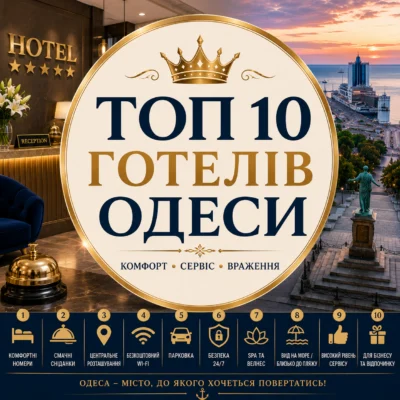 ТОП 10 готелів Одеси: рейтинг, відгуки та як обрати