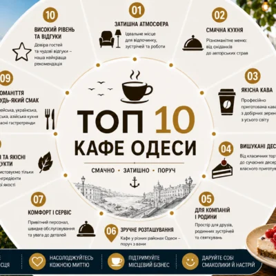 ТОП 10 кафе Одеси: рейтинг, відгуки та як обрати